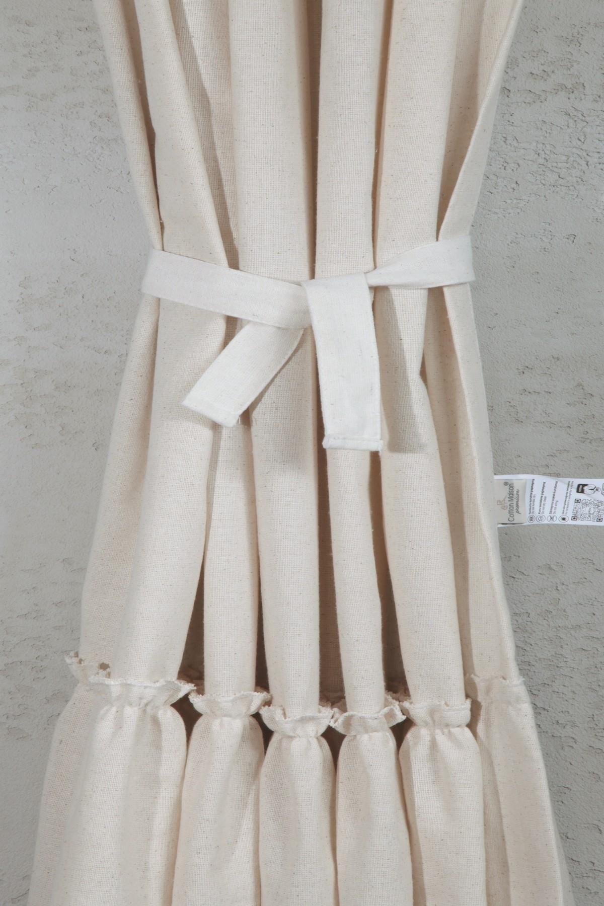 Naturel Bohem French Stil Fırfırlı Perde