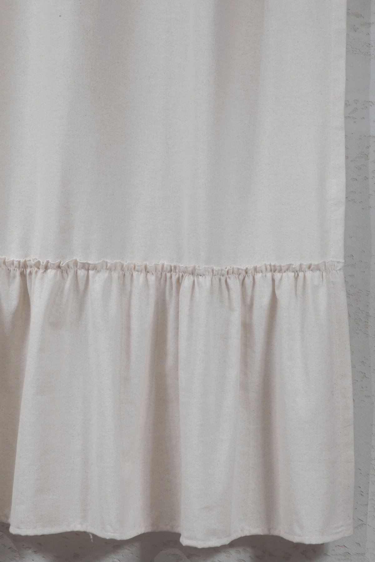 Naturel Bohem French Stil Fırfırlı Perde