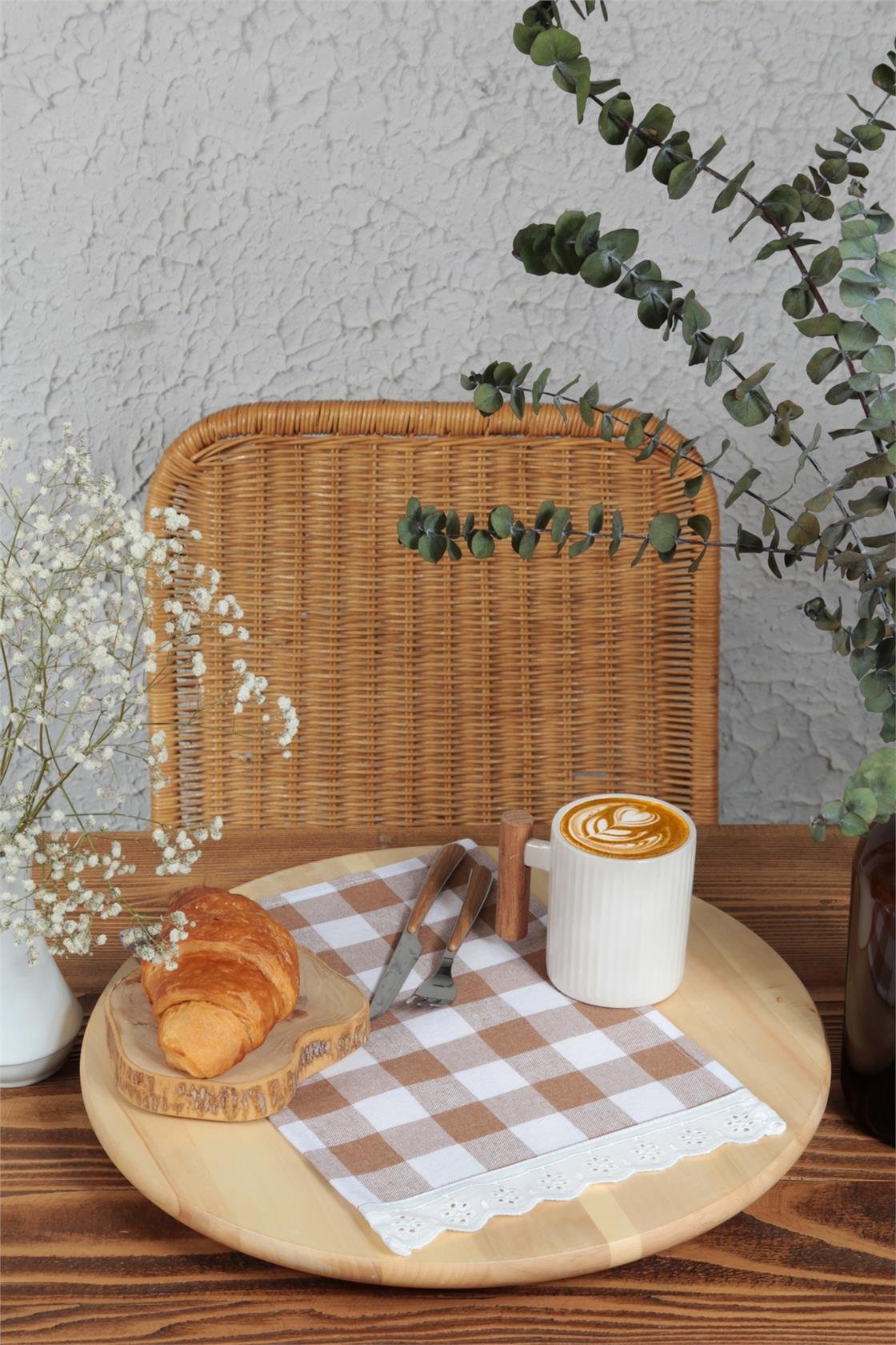 Peçete Kareli Fistolu 6 lı Retro 20x30 Cm