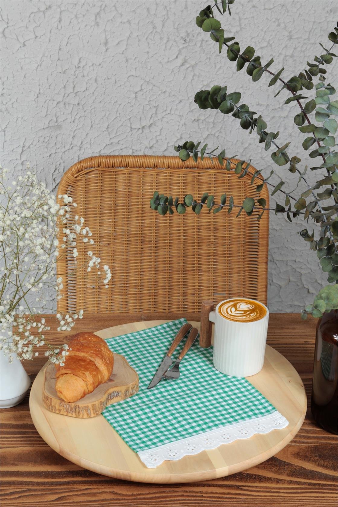 Peçete Kareli Fistolu 6 lı Retro 20x30 Cm