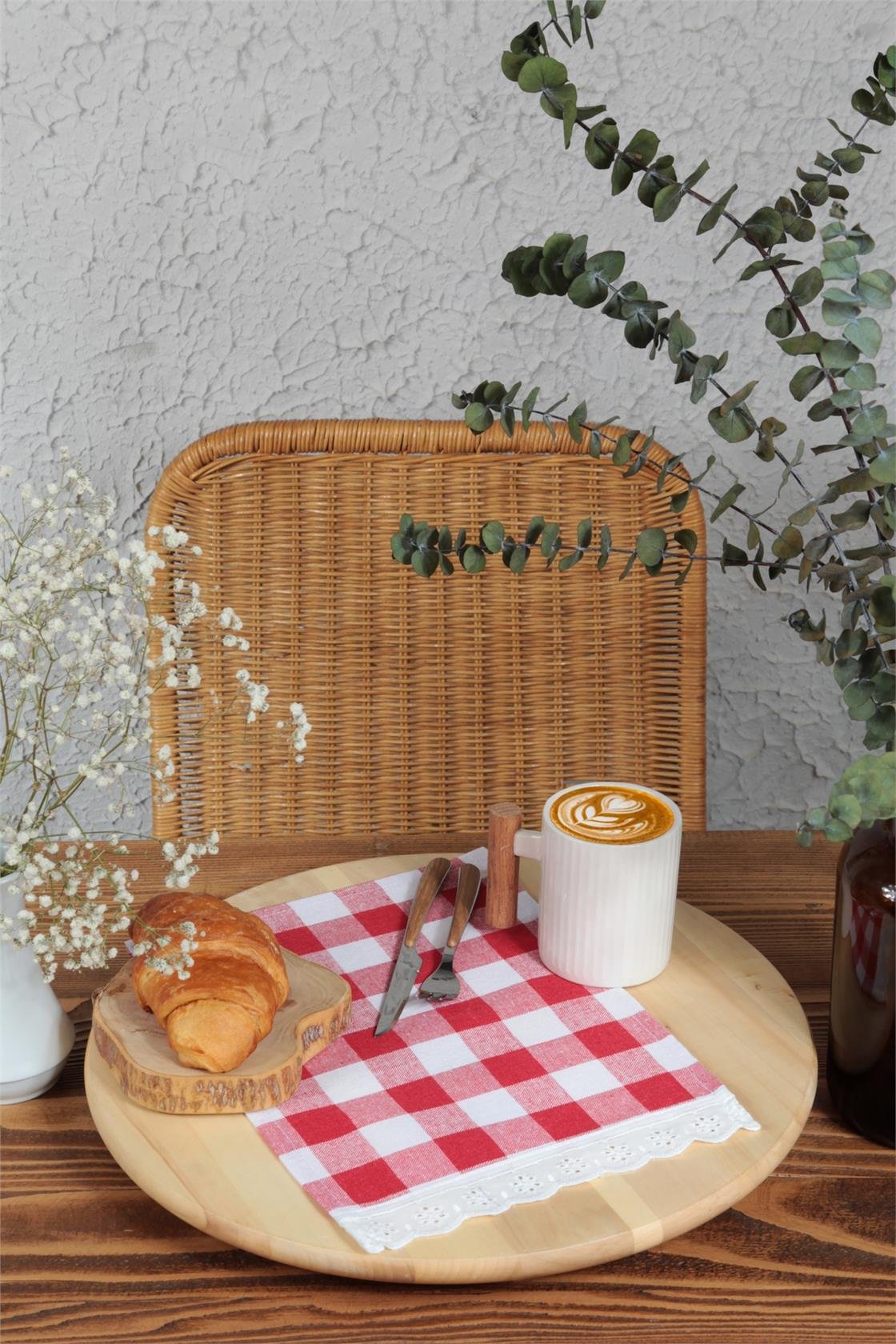Peçete Kareli Fistolu 6 lı Retro 20x30 Cm
