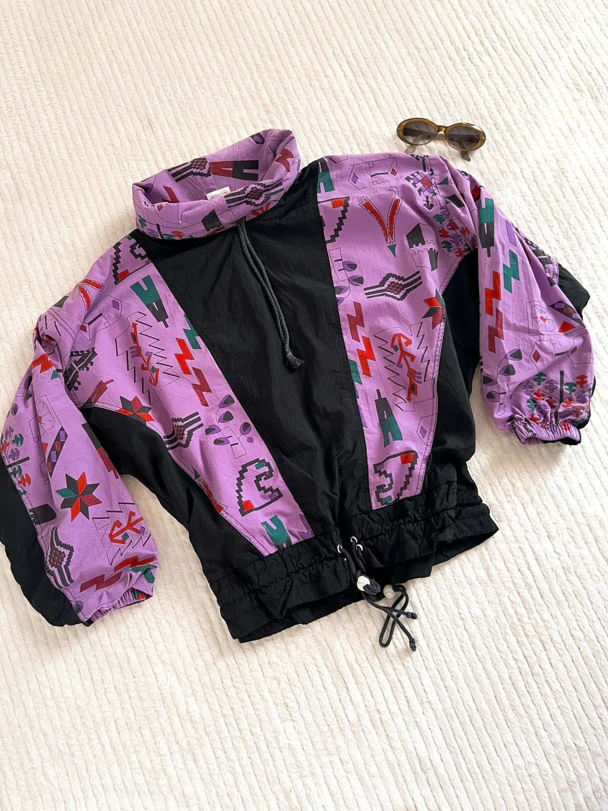 80ler Desenli Anorak Bomber