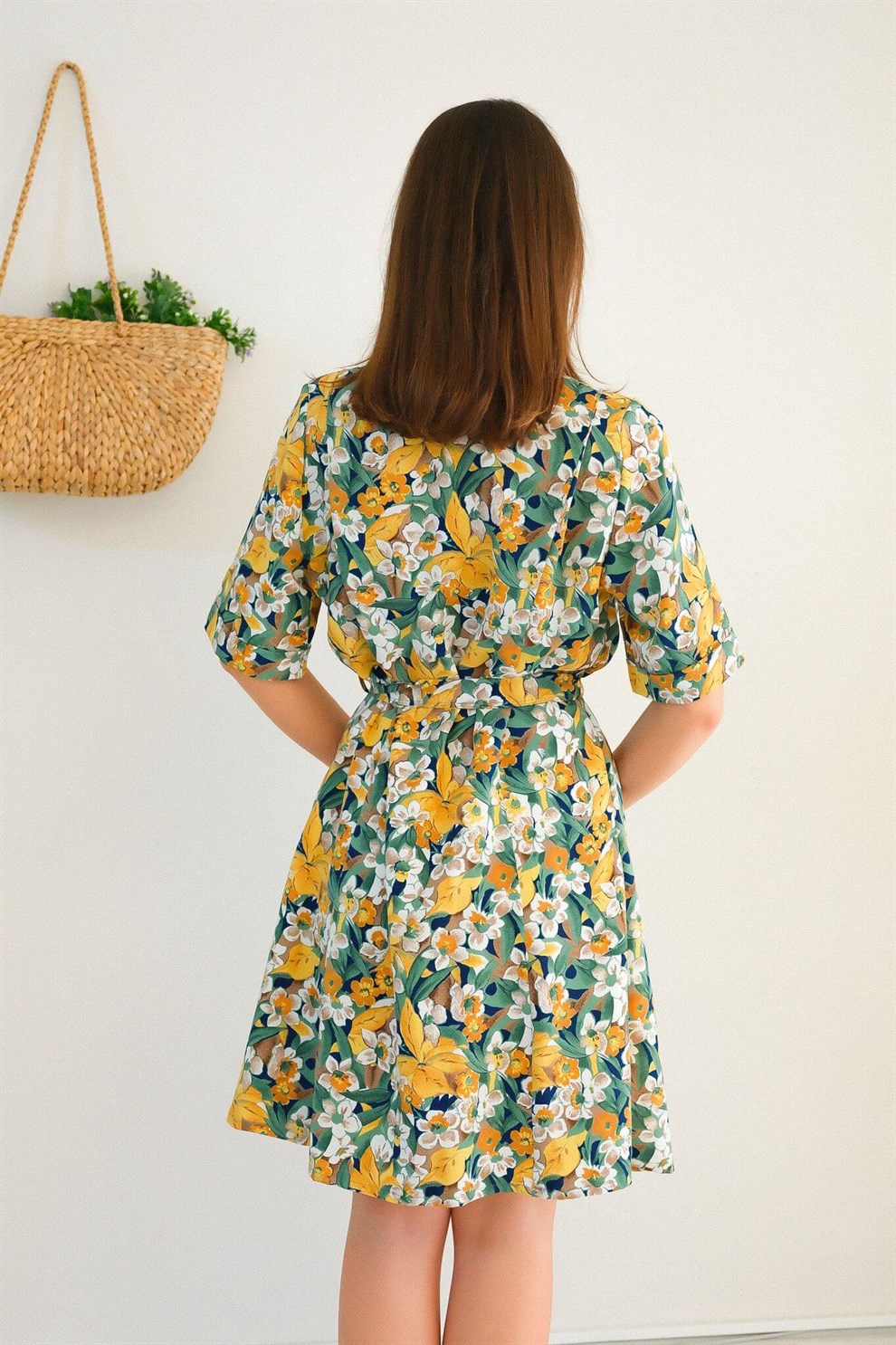80ler Floral Elbise