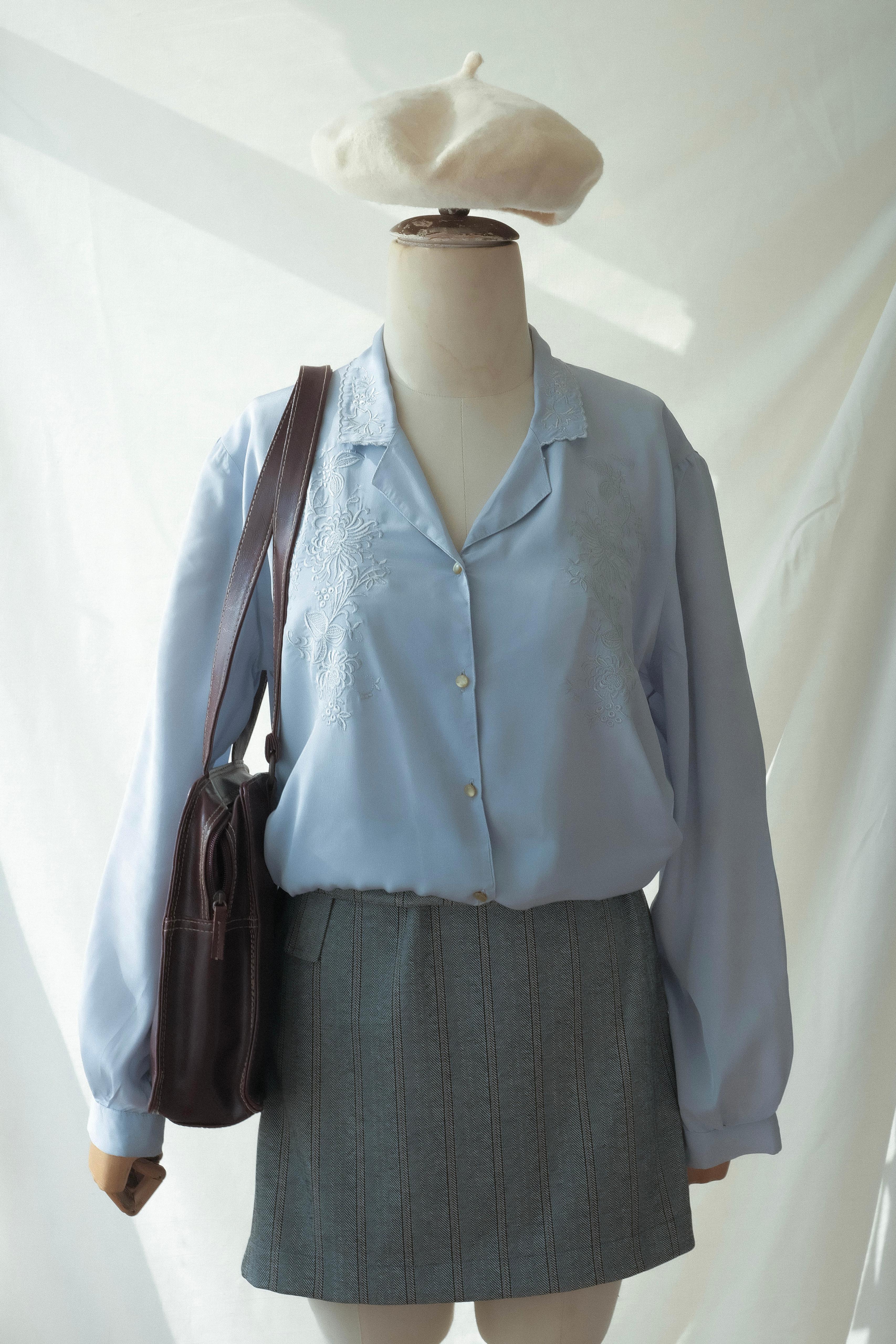 80ler İpek İşlemeli Gömlek