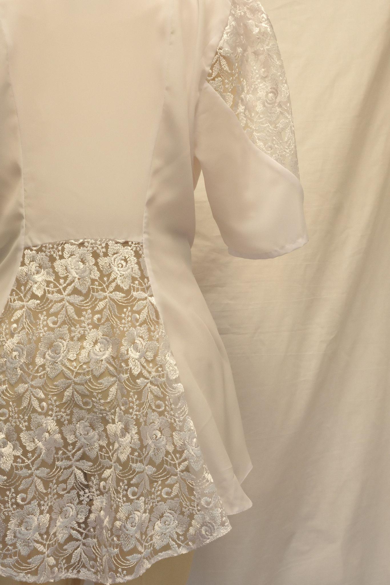 80ler Peplum Dantelli Gömlek