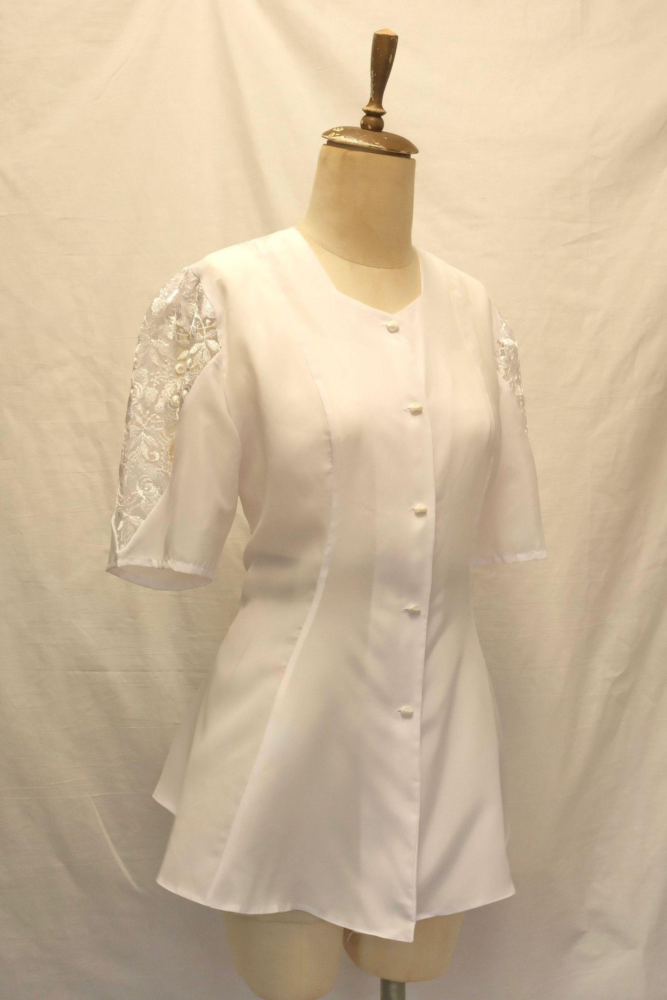 80ler Peplum Dantelli Gömlek