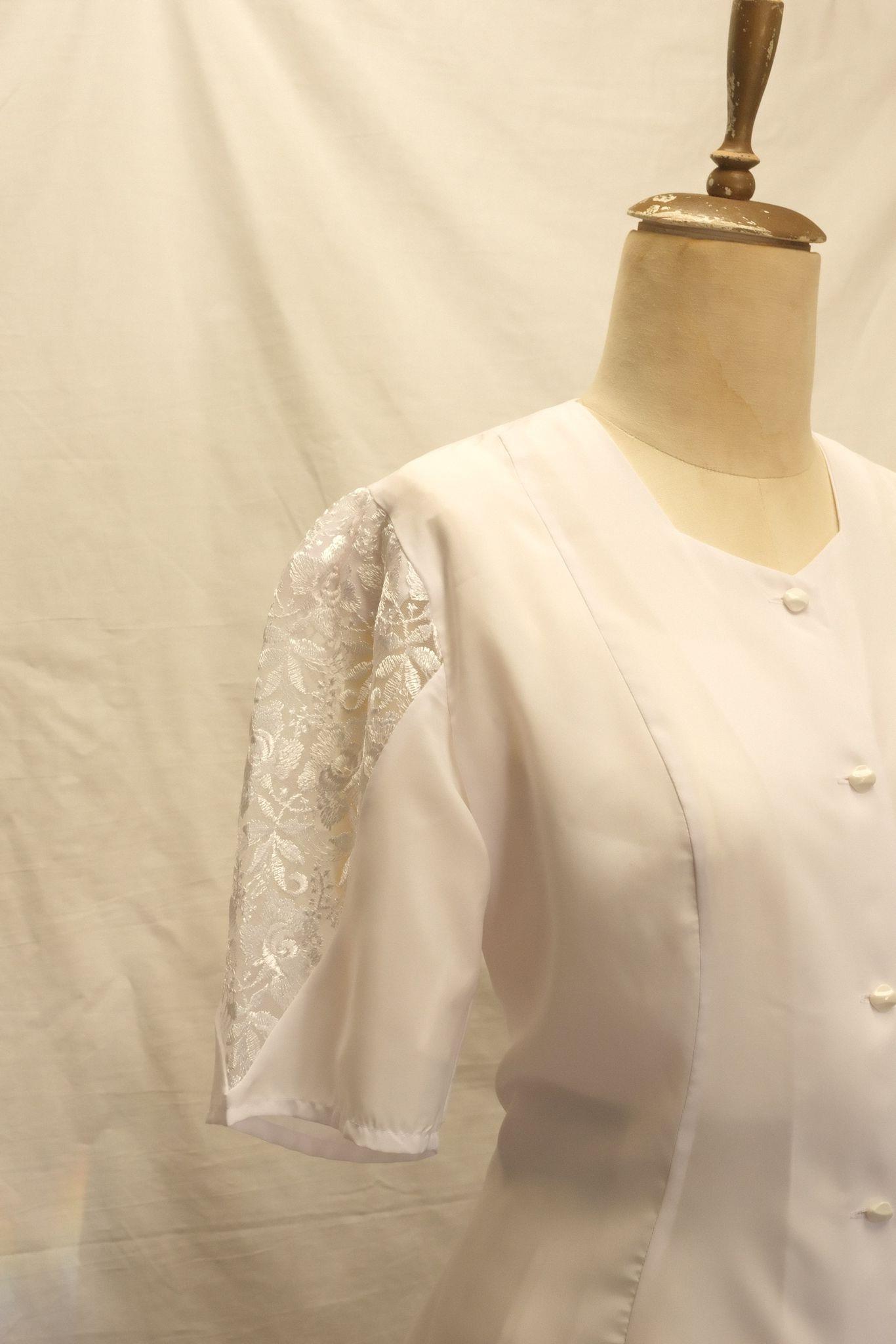 80ler Peplum Dantelli Gömlek