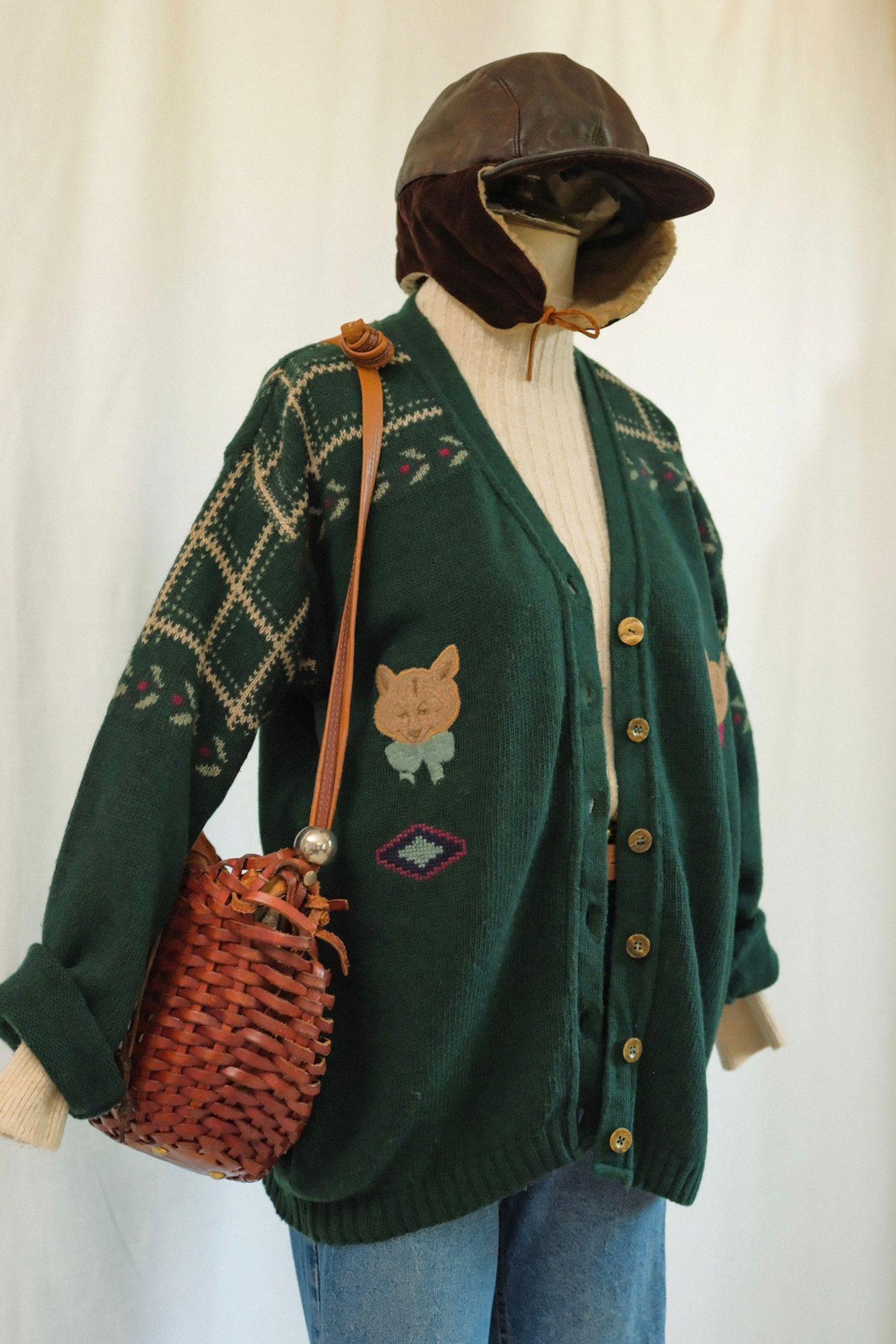 90lar Baskılı Hırka