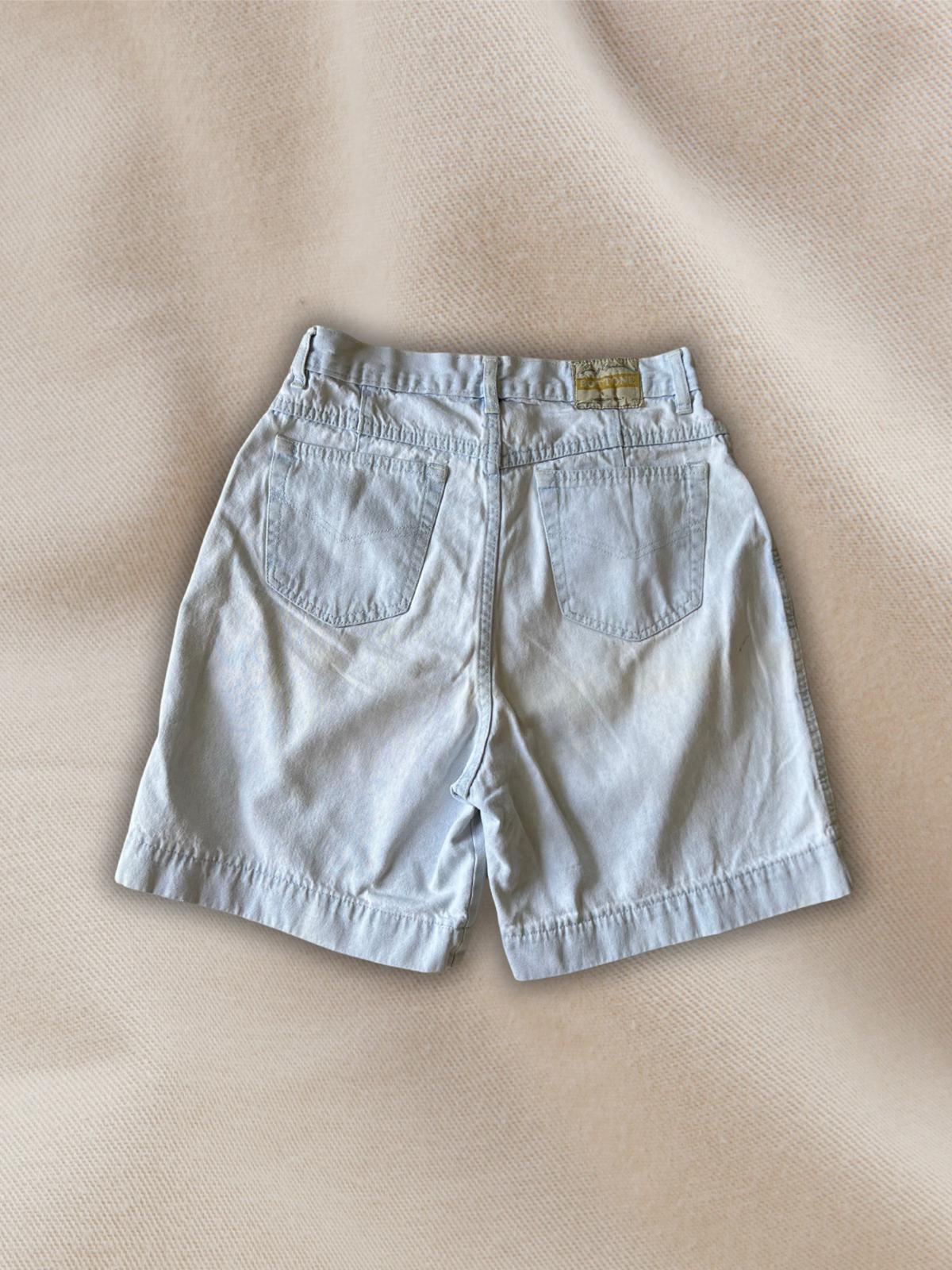 90lar Baskılı Kot Şort