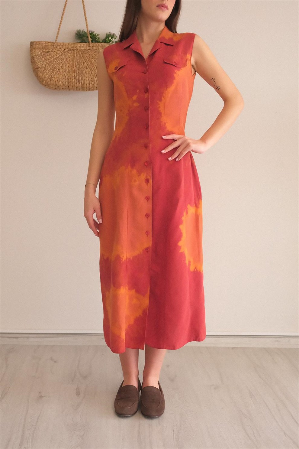 90lar Batik Elbise