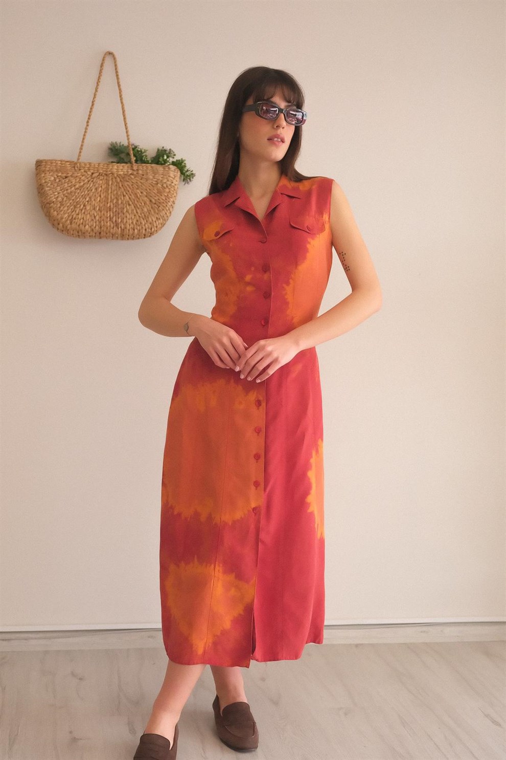 90lar Batik Elbise