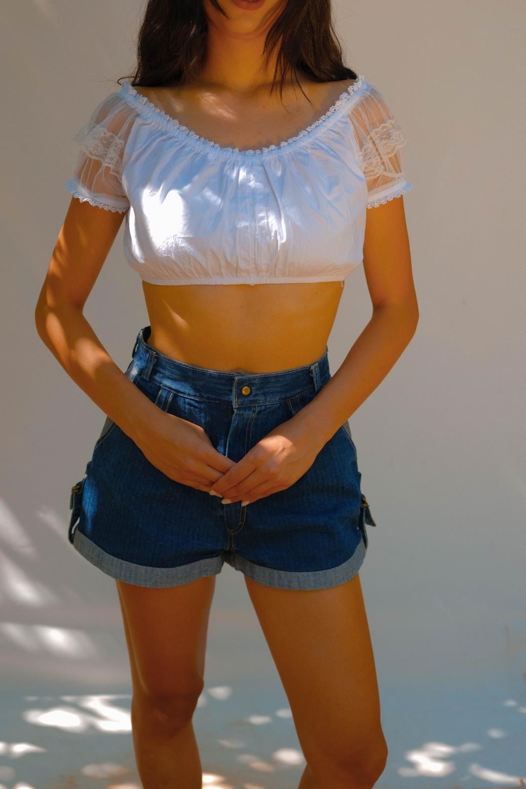90lar Bavyera Crop Bluz