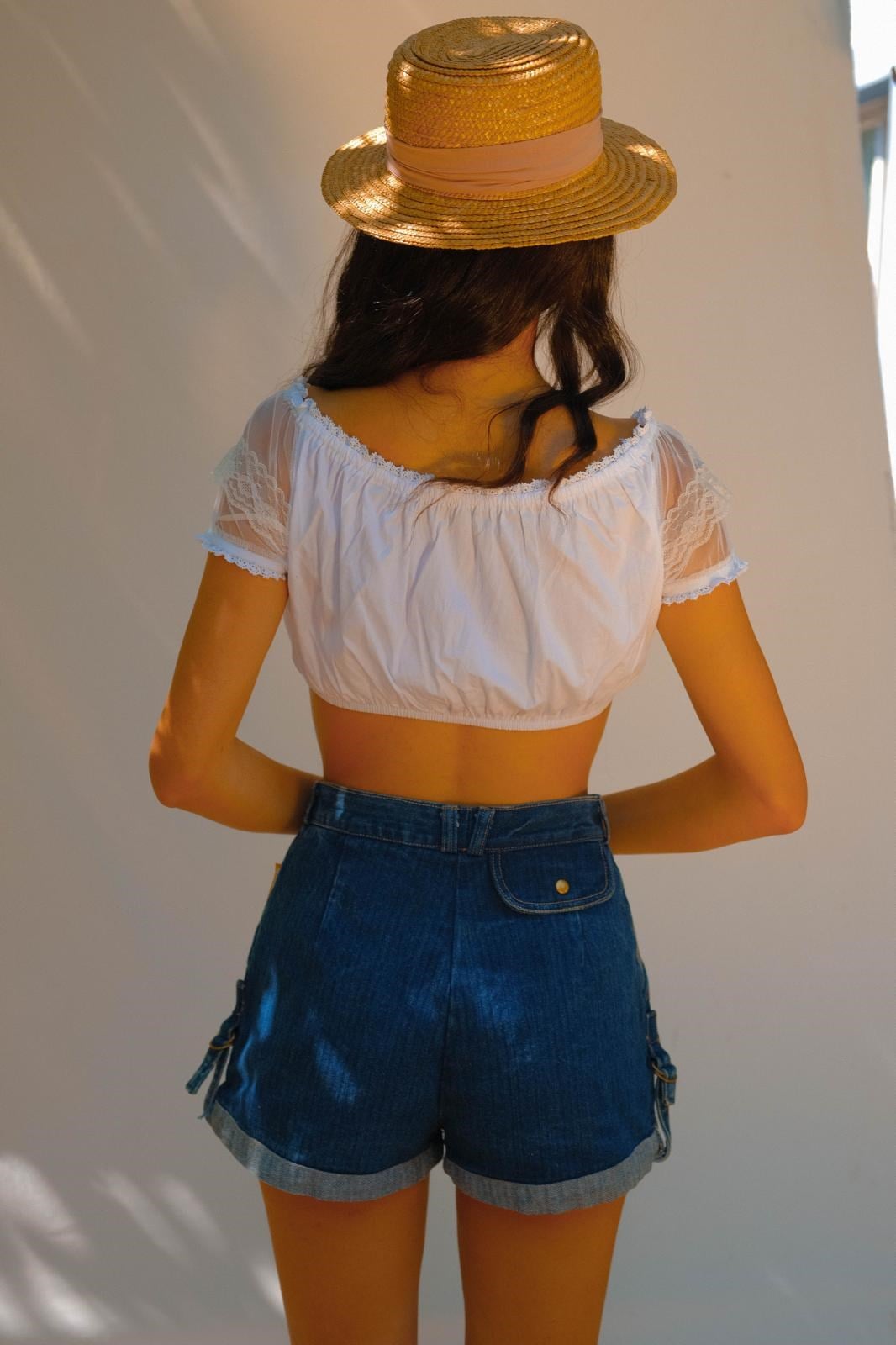 90lar Bavyera Crop Bluz