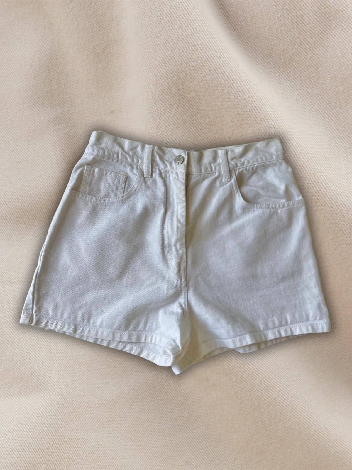 90lar Beyaz Kot Şort