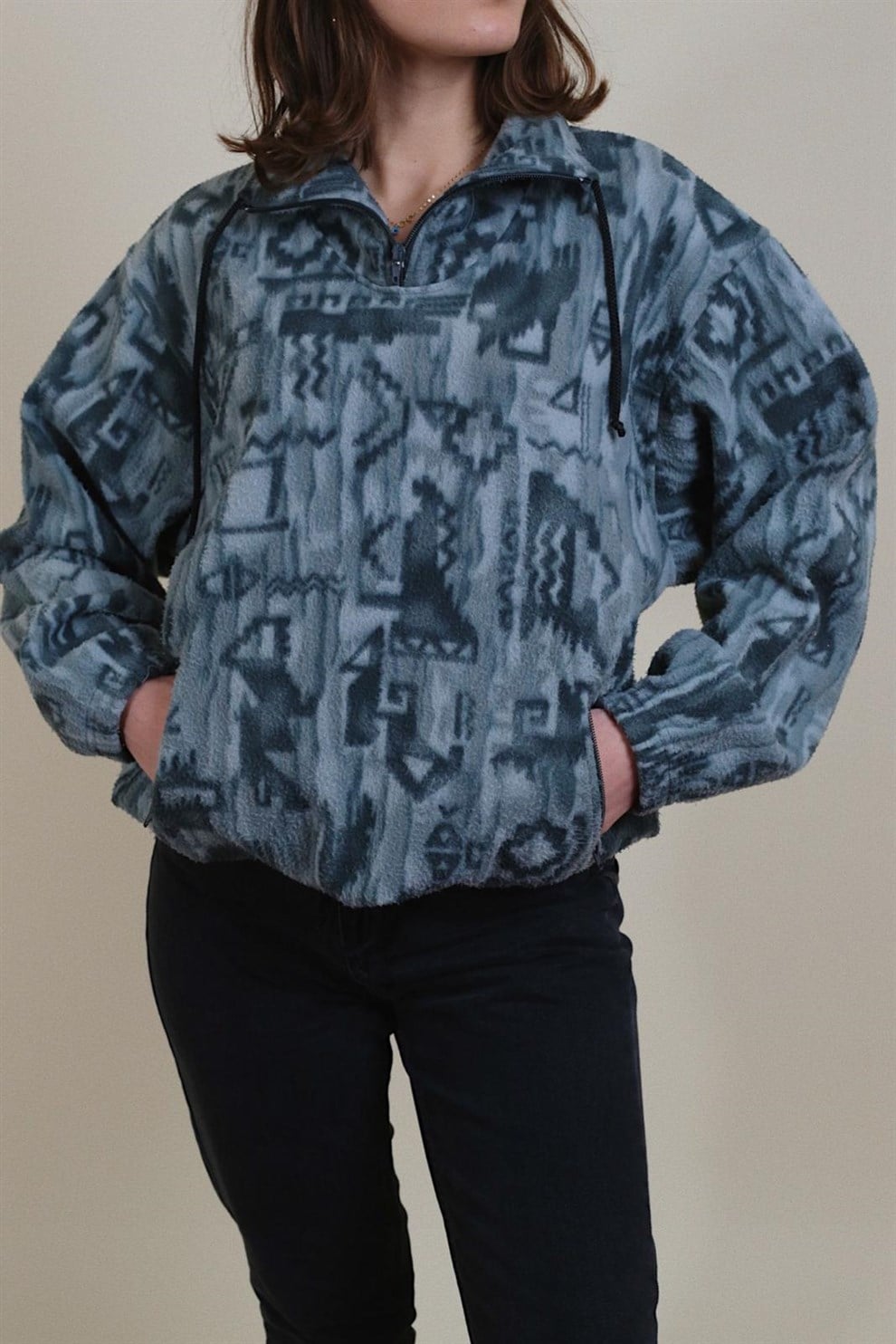 90lar Desenli Polar Sweat