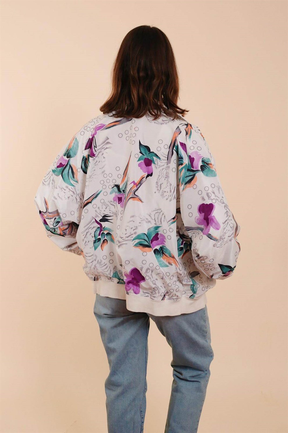 90lar Floral Bomber