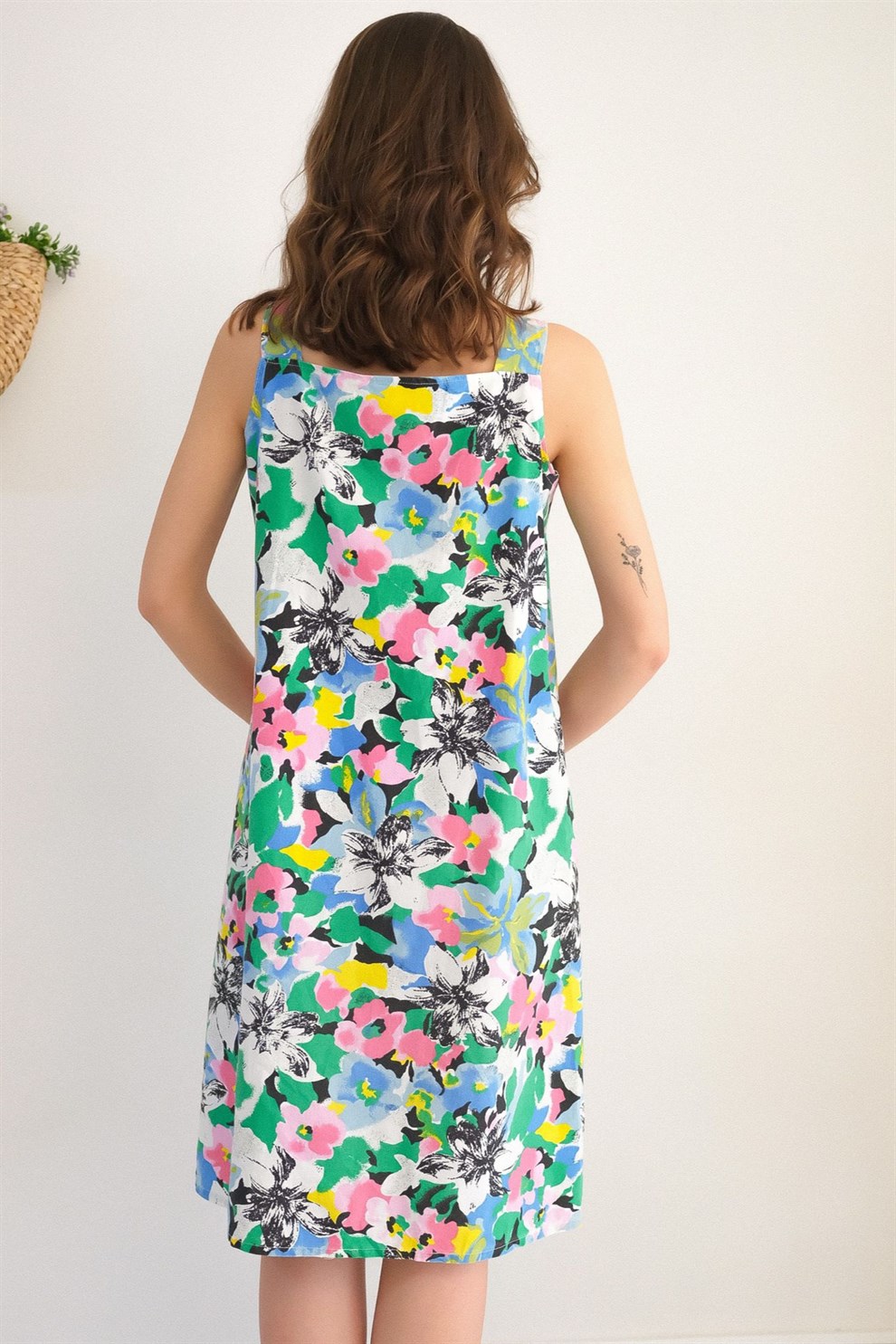 90lar Floral Elbise