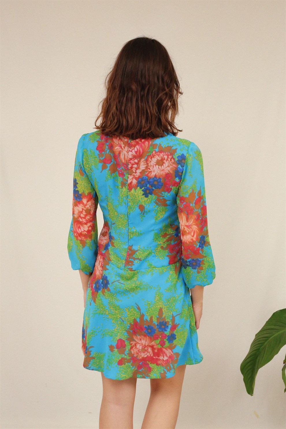 90lar Floral Elbise