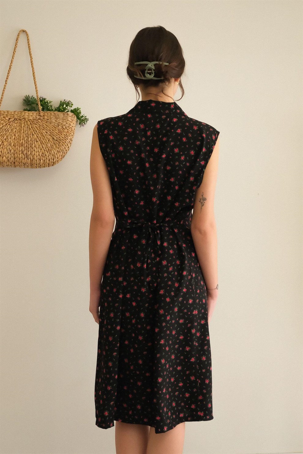 90lar Floral Elbise