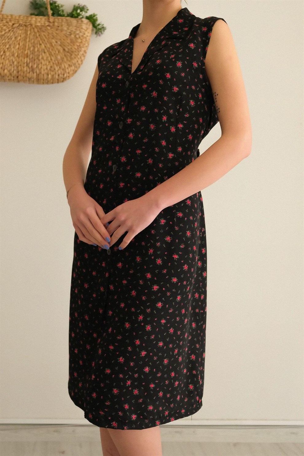 90lar Floral Elbise