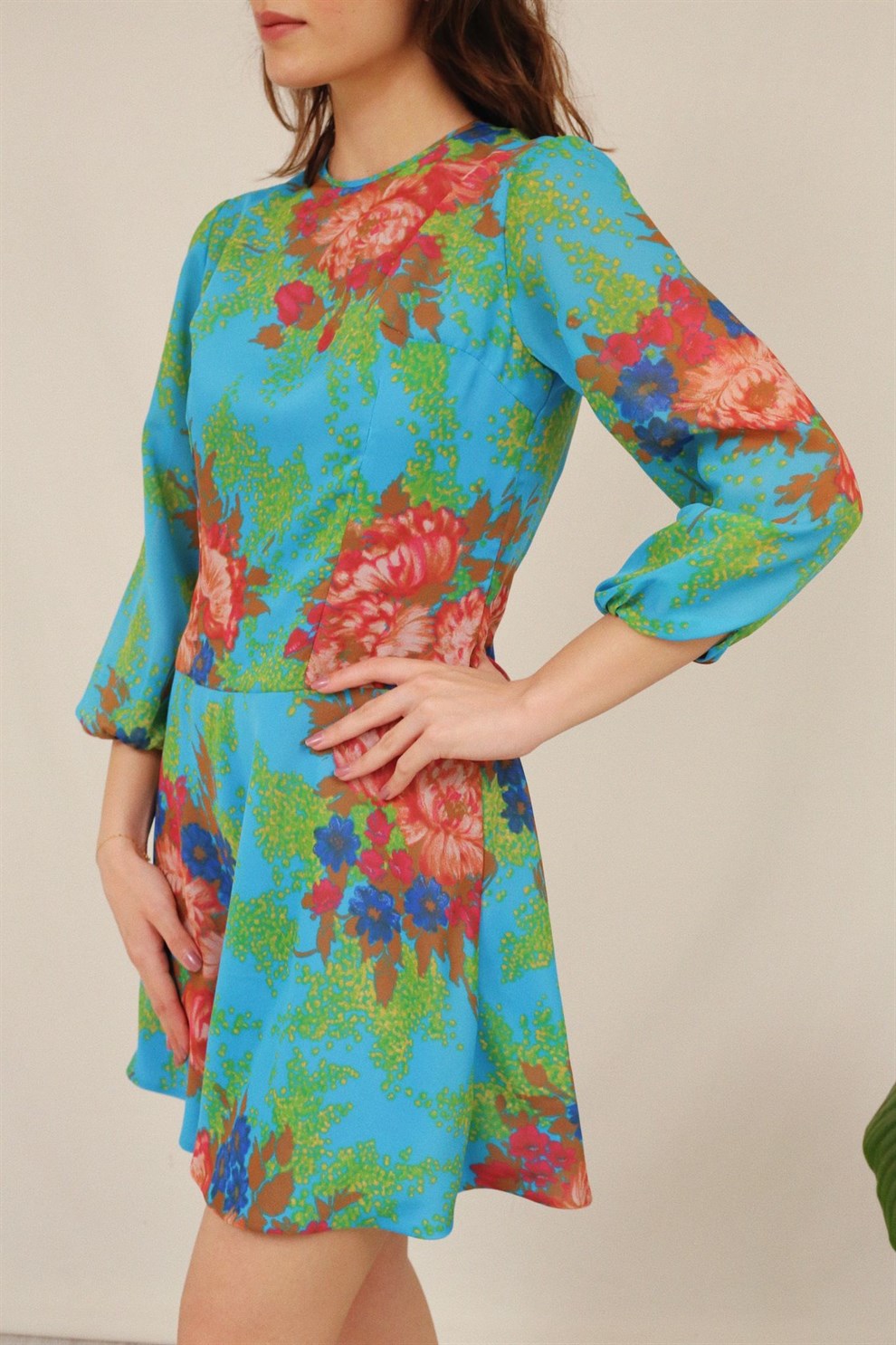 90lar Floral Elbise