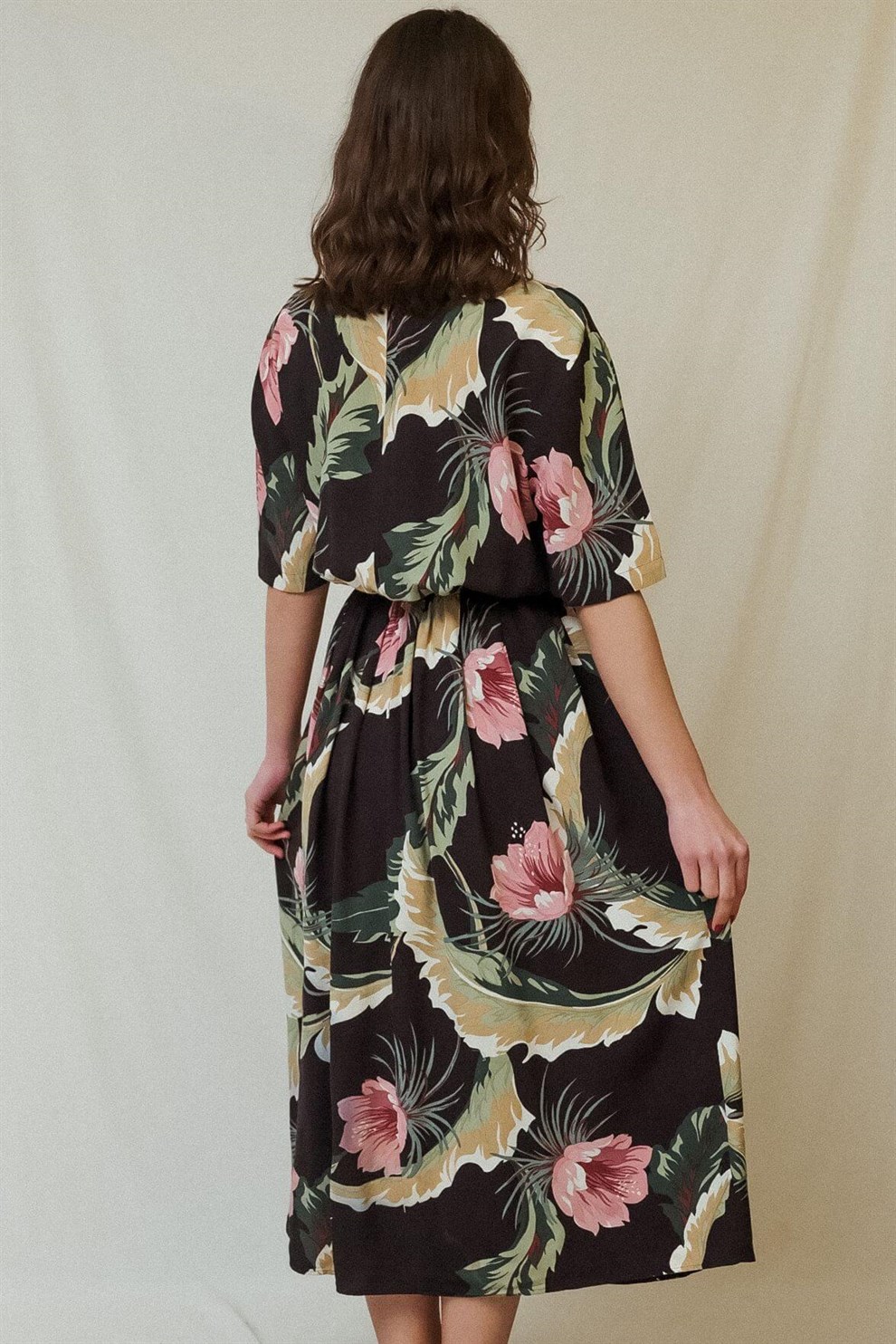 90lar Floral Elbise