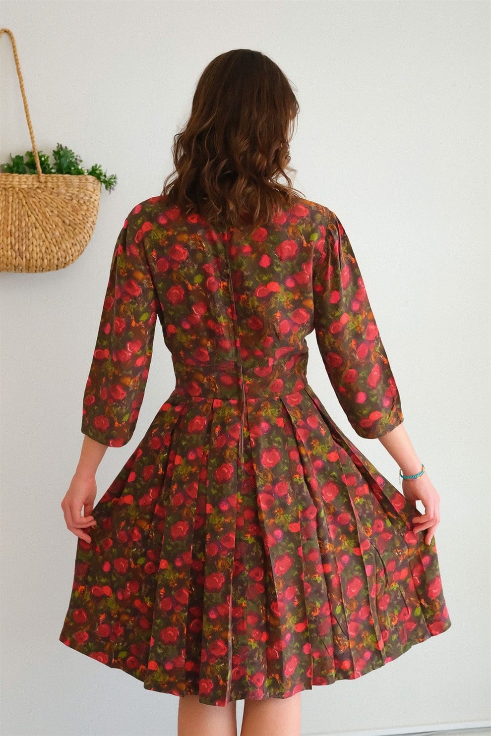 90lar Floral Elbise