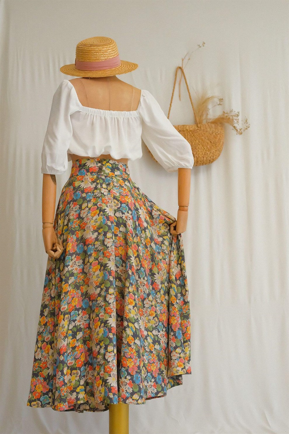 90lar Floral Etek