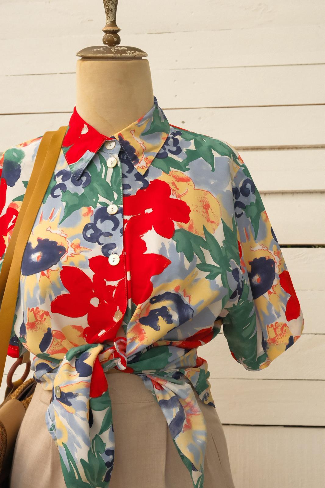90lar Floral Gömlek