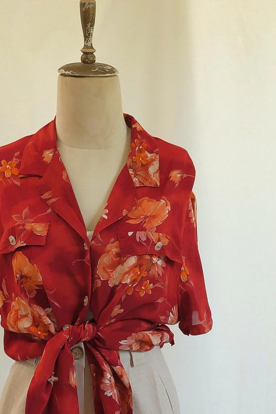 90lar Floral Gömlek