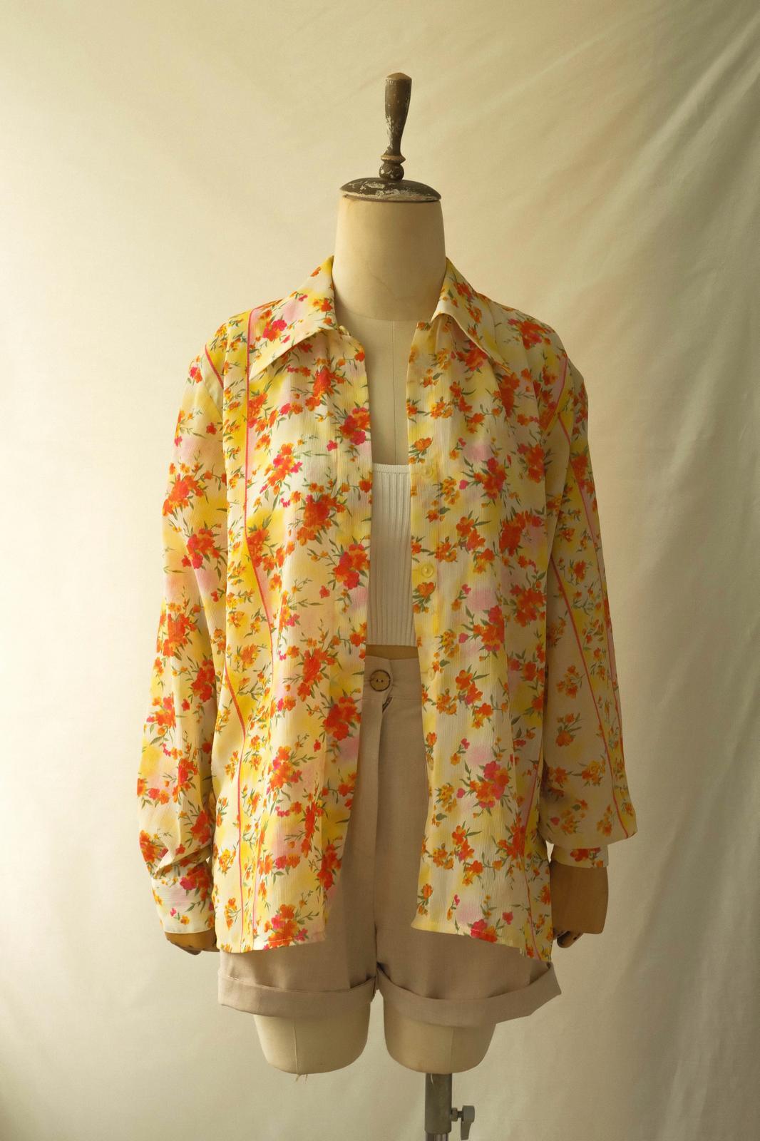 90lar Floral Gömlek