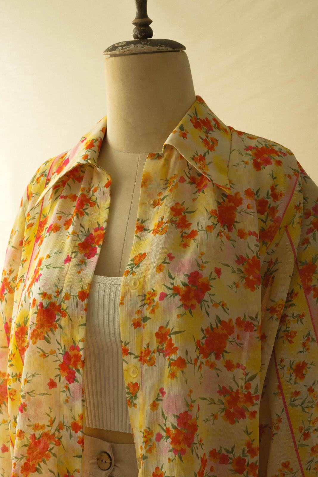 90lar Floral Gömlek