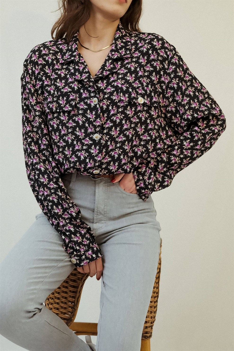 90lar Floral Gömlek