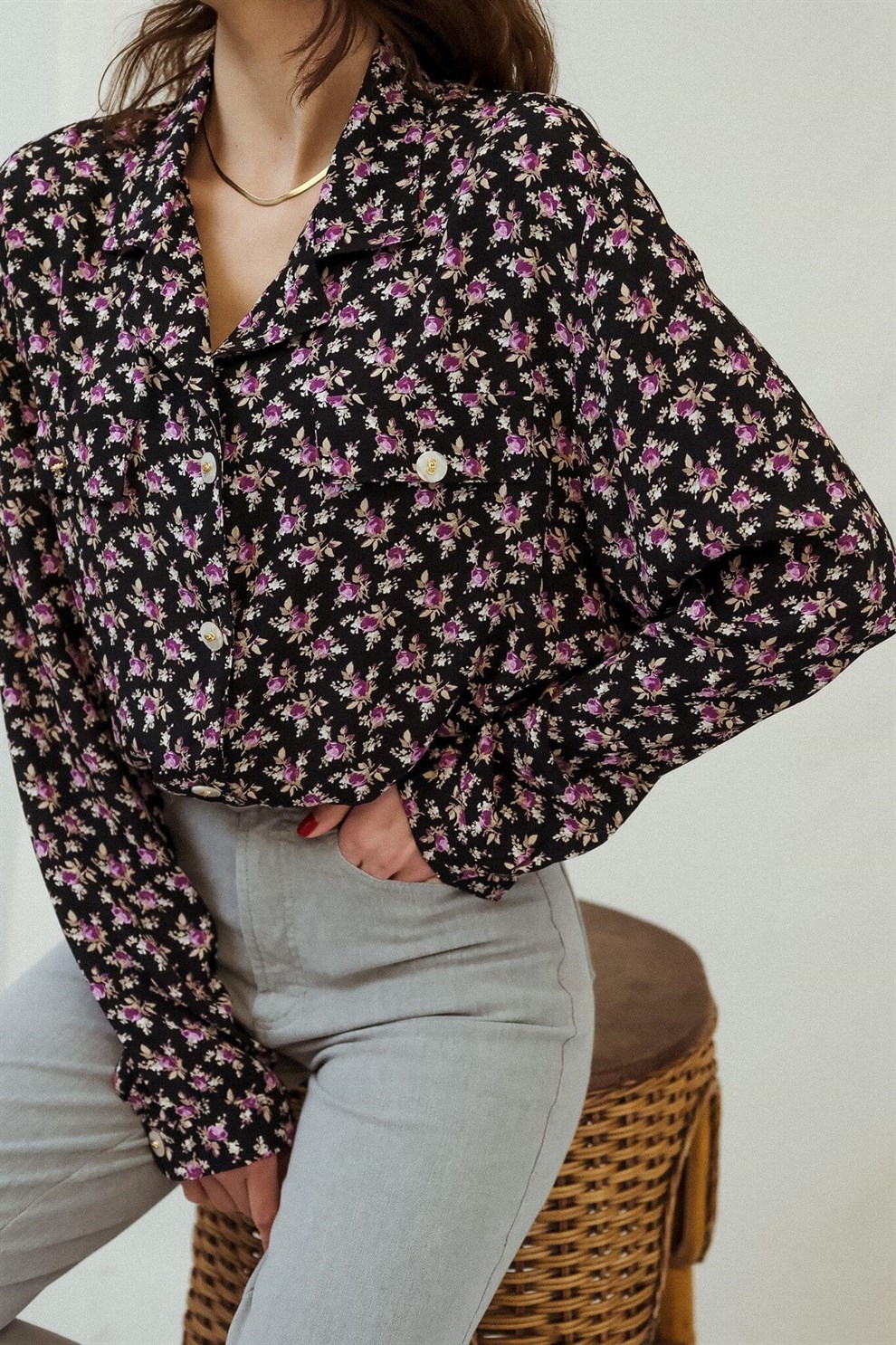 90lar Floral Gömlek