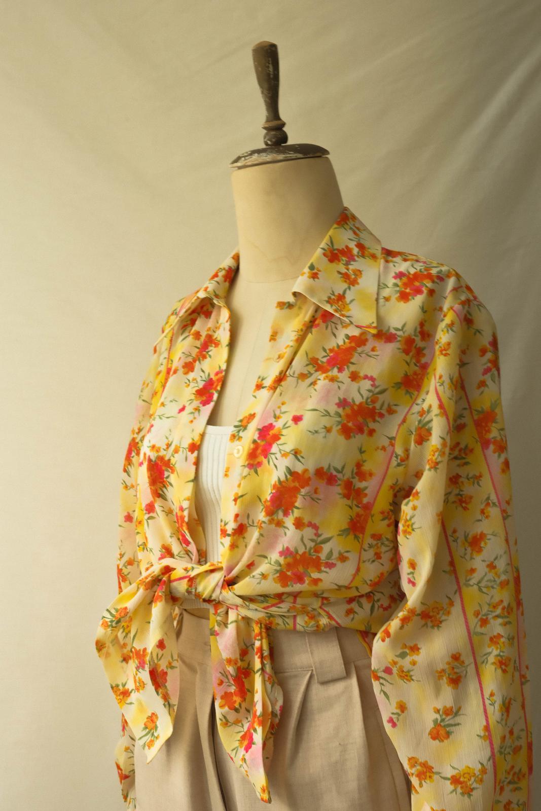 90lar Floral Gömlek