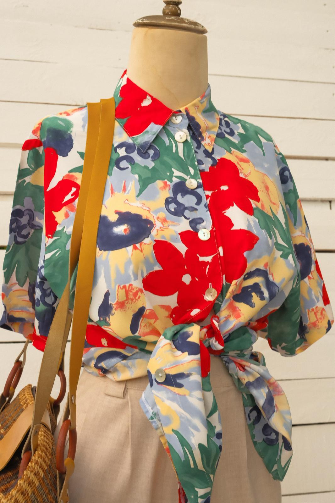 90lar Floral Gömlek
