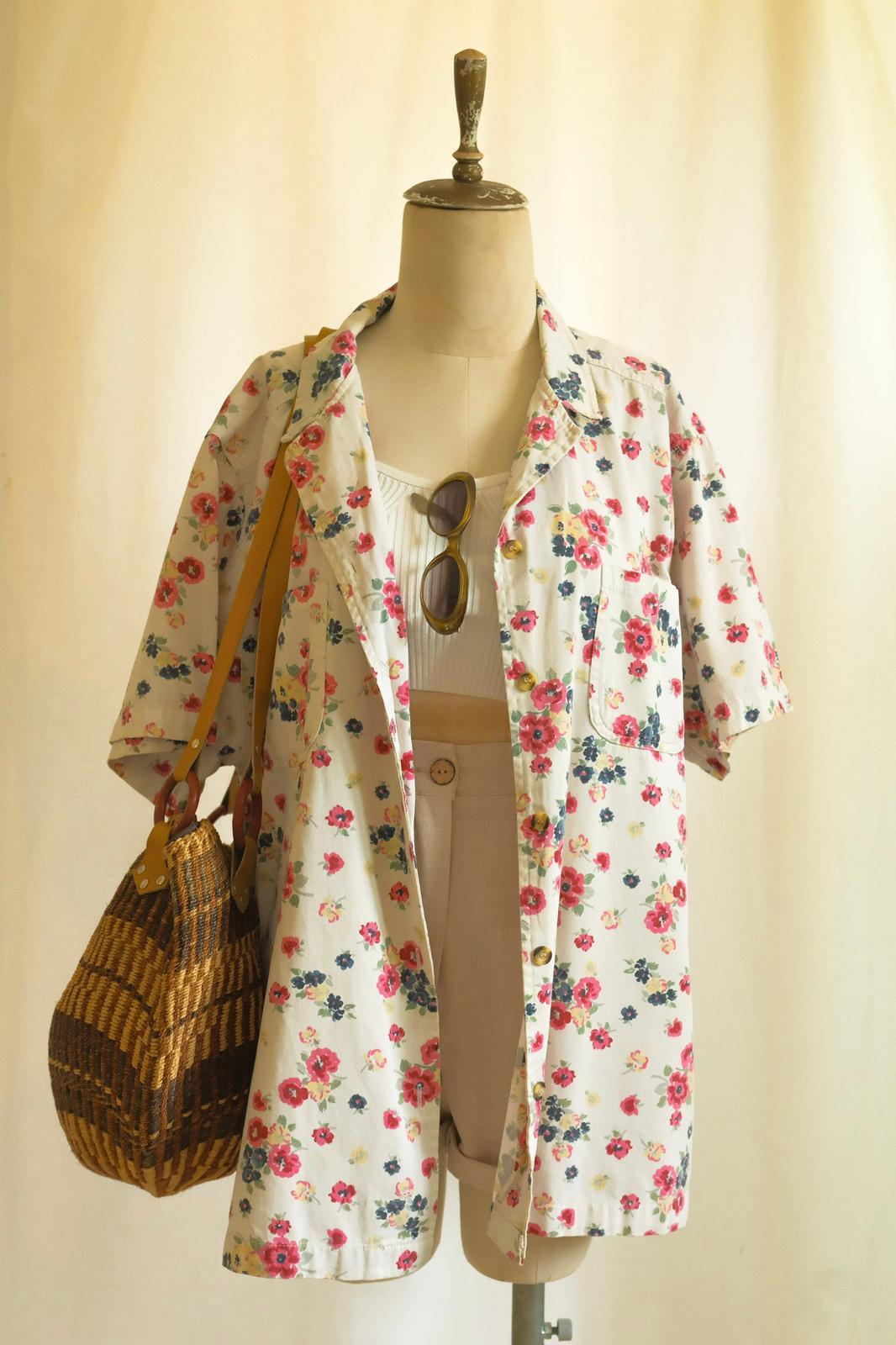 90lar Floral Kot Gömlek