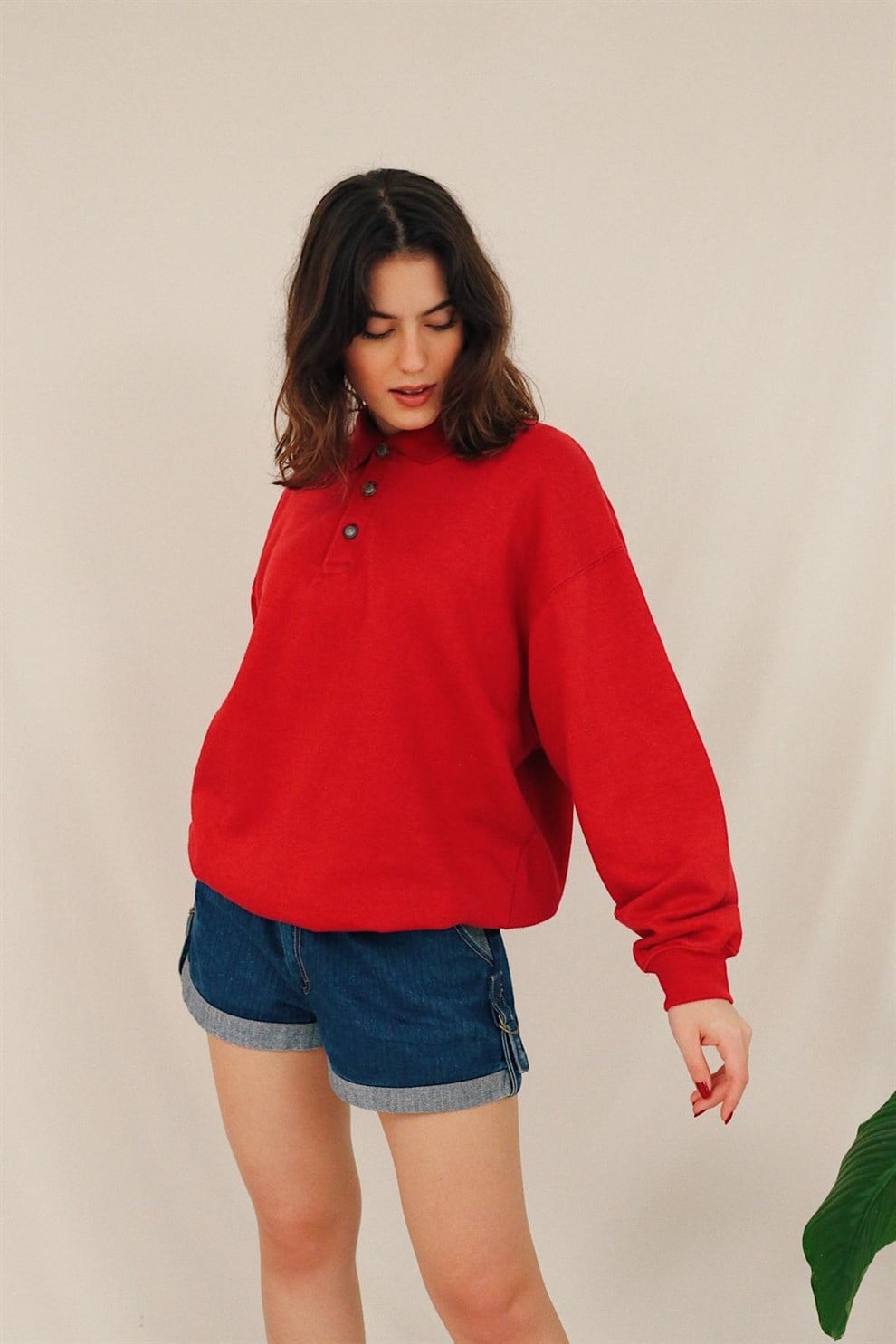 90lar Kırmızı Sweat