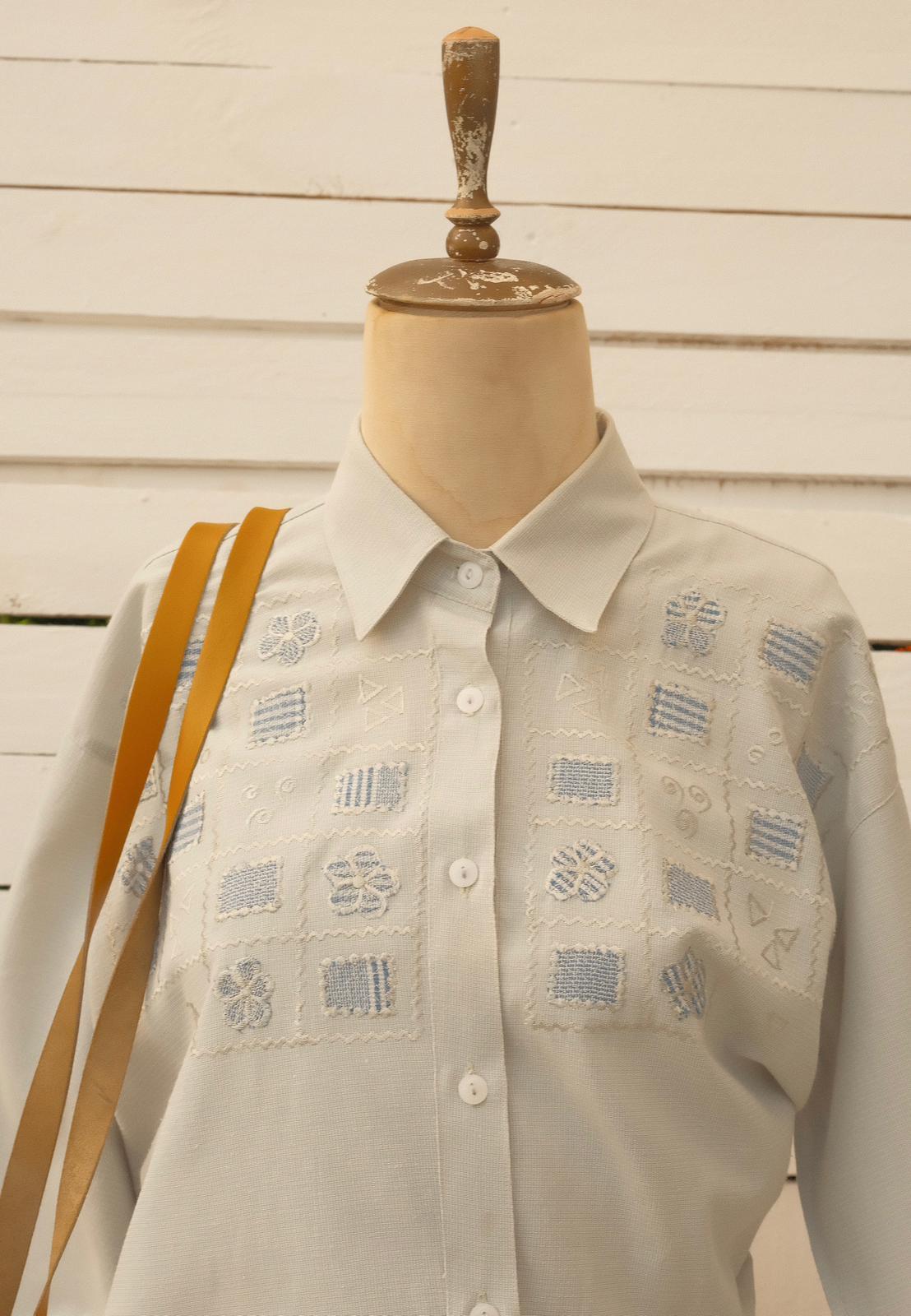 90lar Patchwork İşlemeli Gömlek