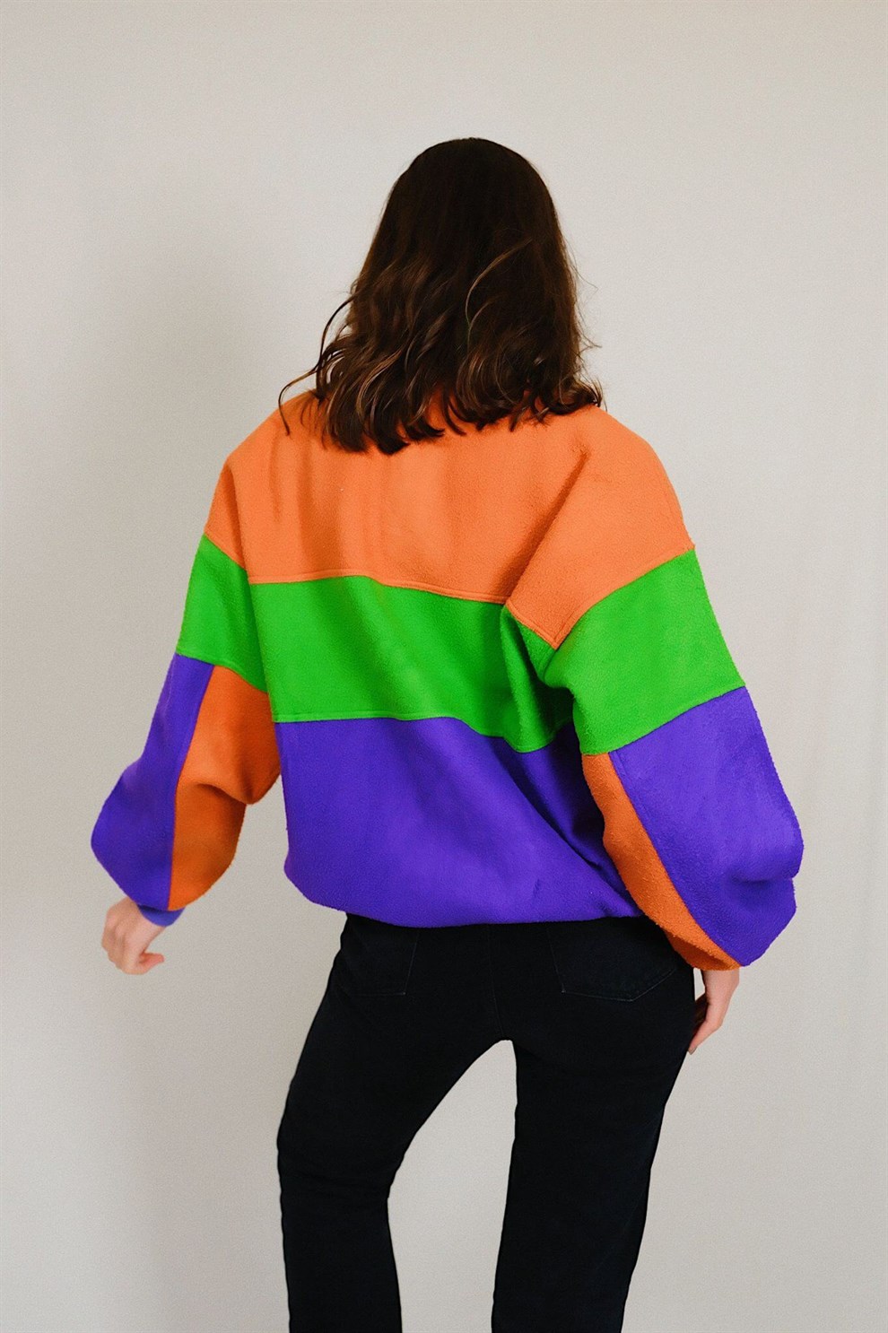 90lar Renkli Polar Sweat