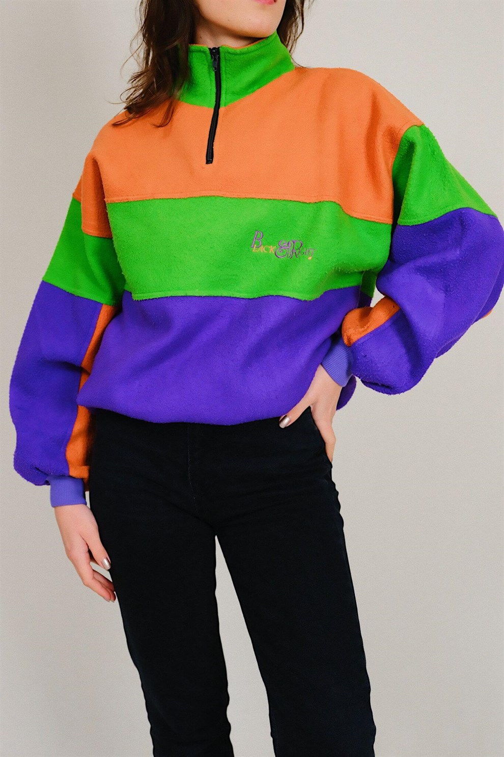 90lar Renkli Polar Sweat