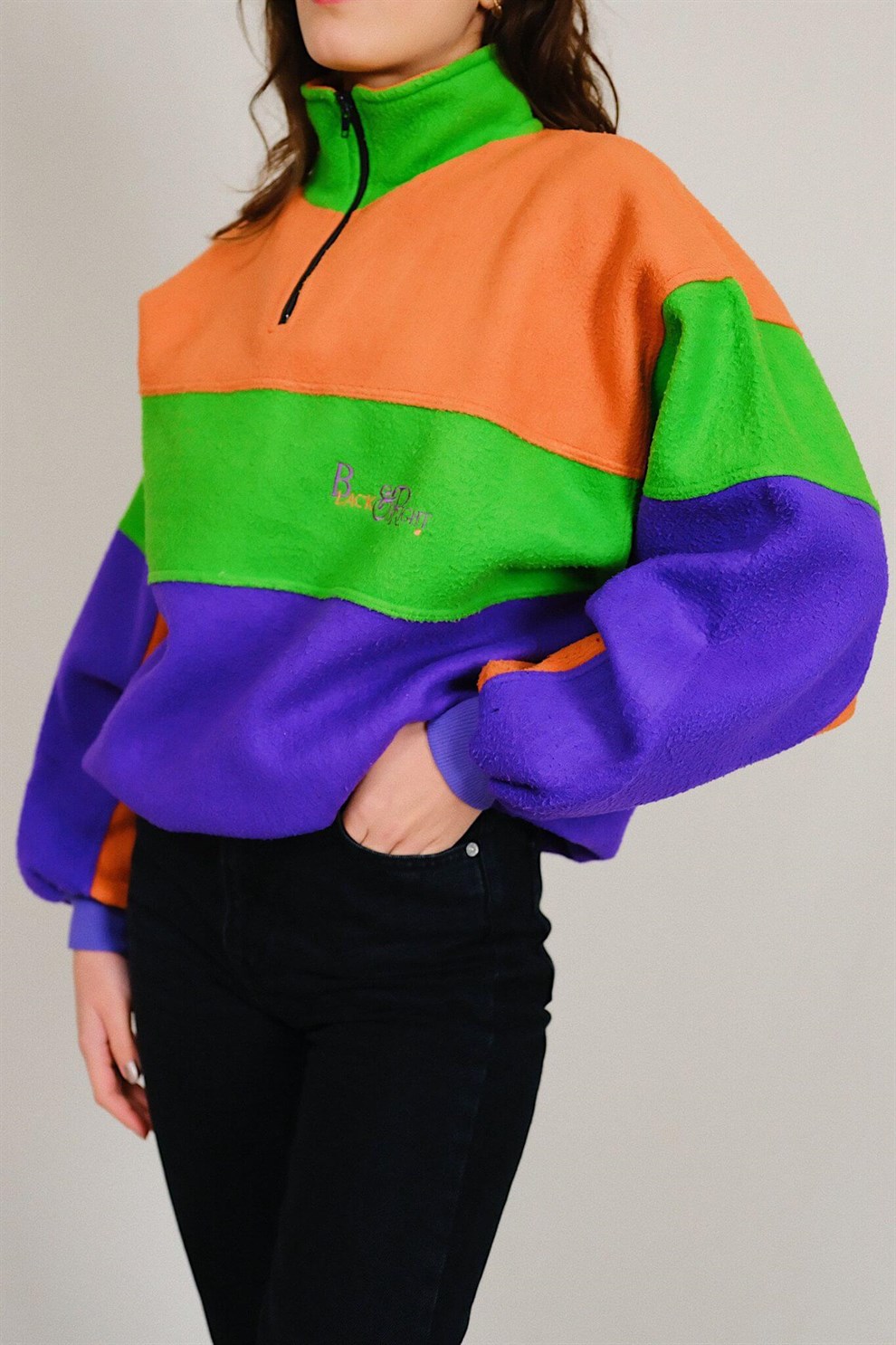 90lar Renkli Polar Sweat