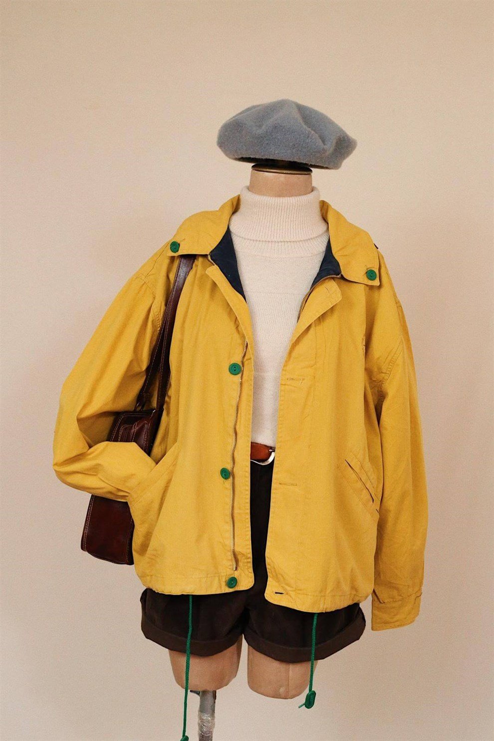 90lar Sarı Bomber Mont