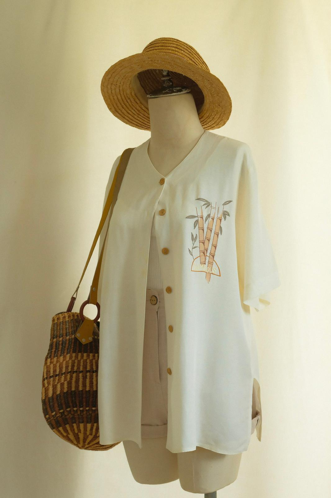 Bambu Nakışlı Kimono Gömlek