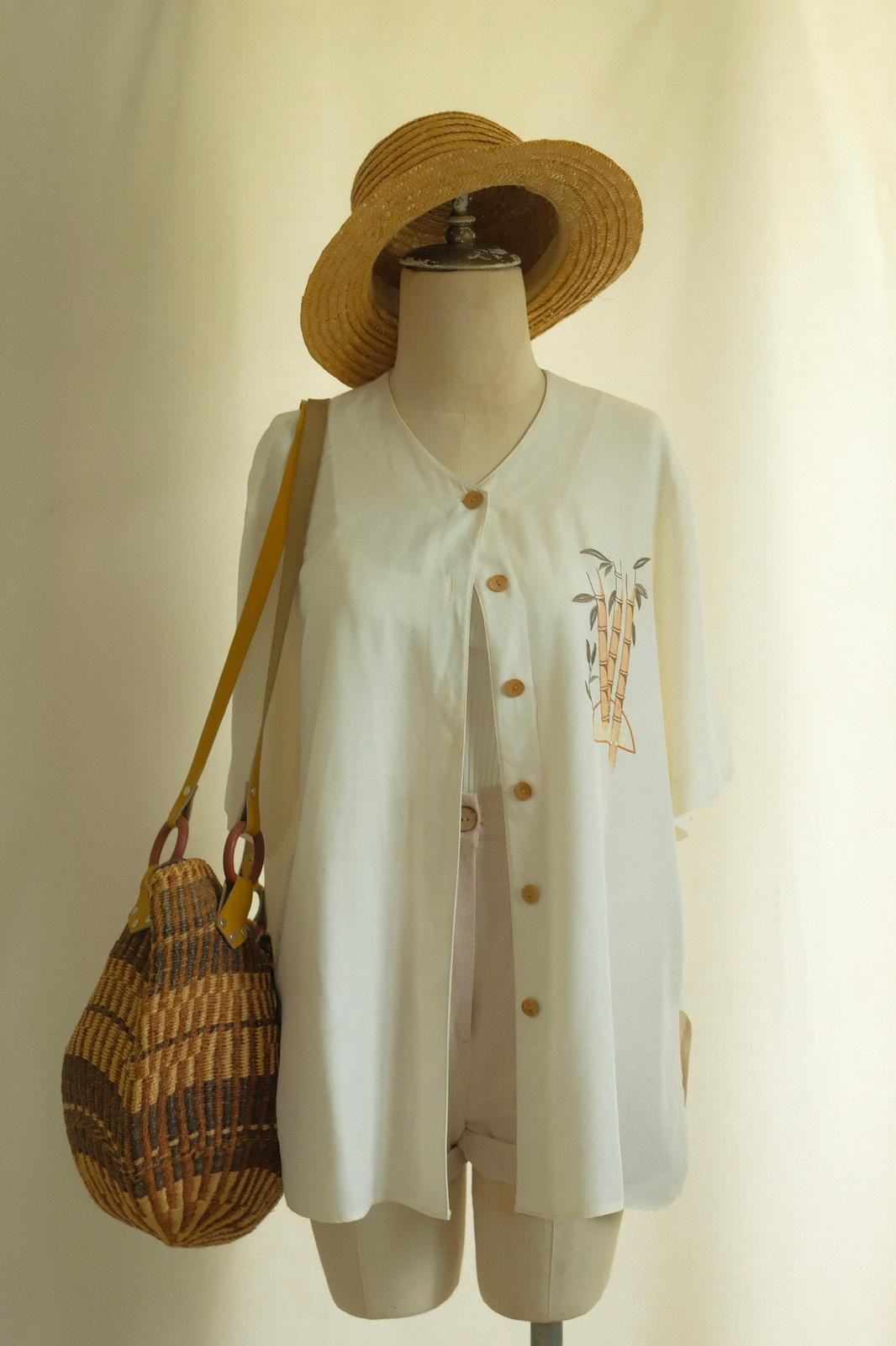 Bambu Nakışlı Kimono Gömlek