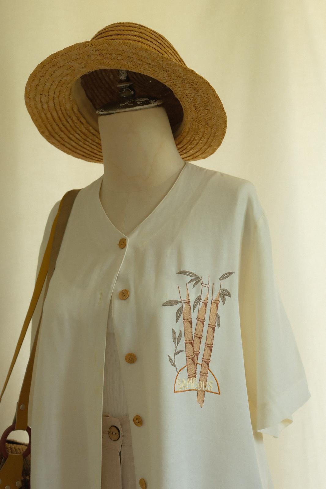 Bambu Nakışlı Kimono Gömlek