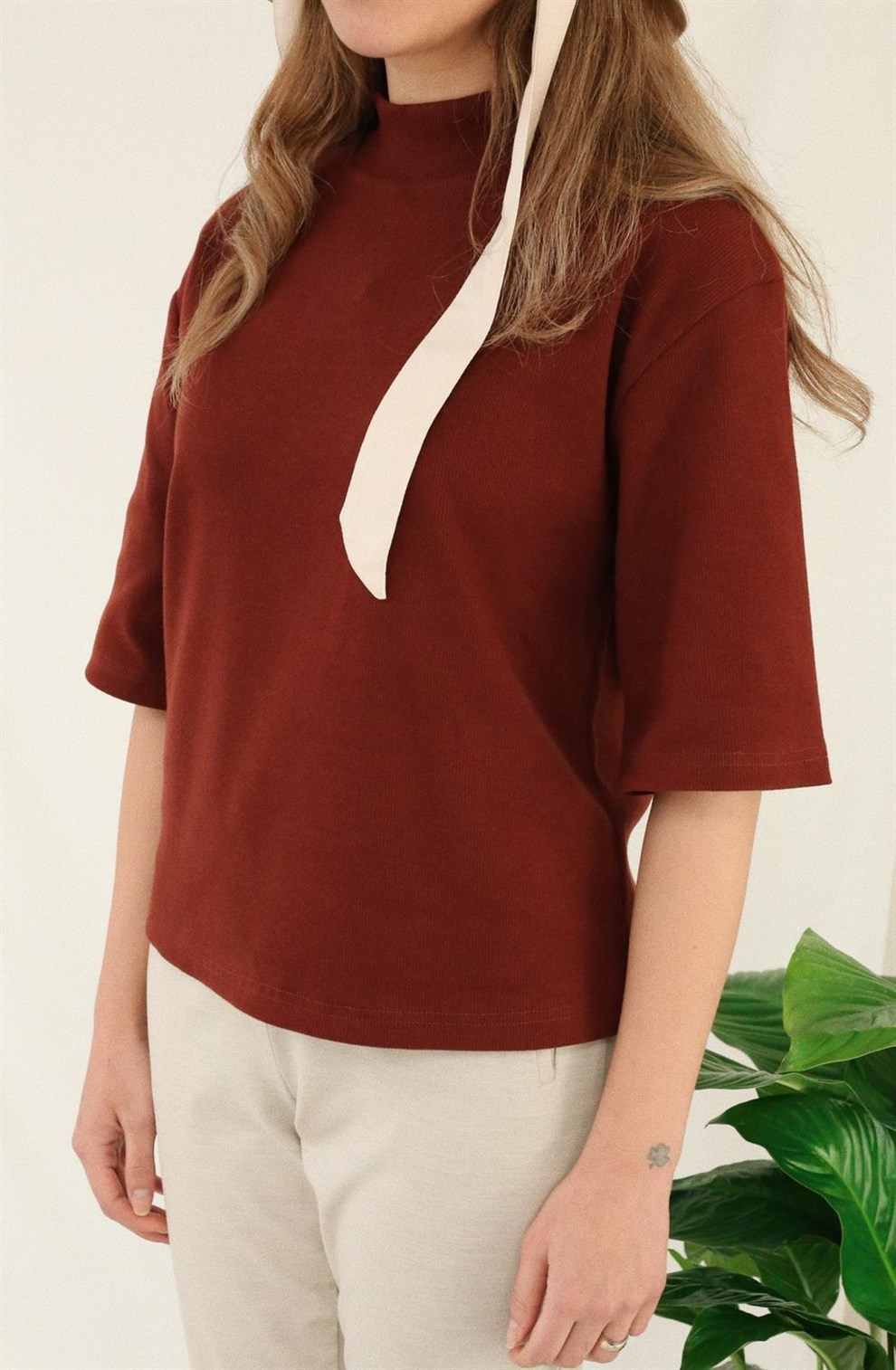 Bordo Kahve Flynn Top