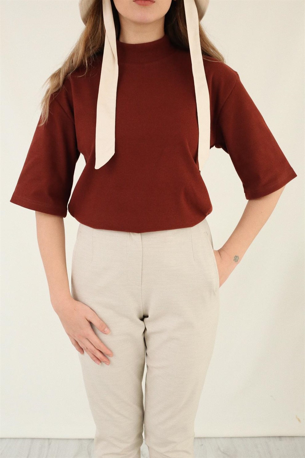 Bordo Kahve Flynn Top
