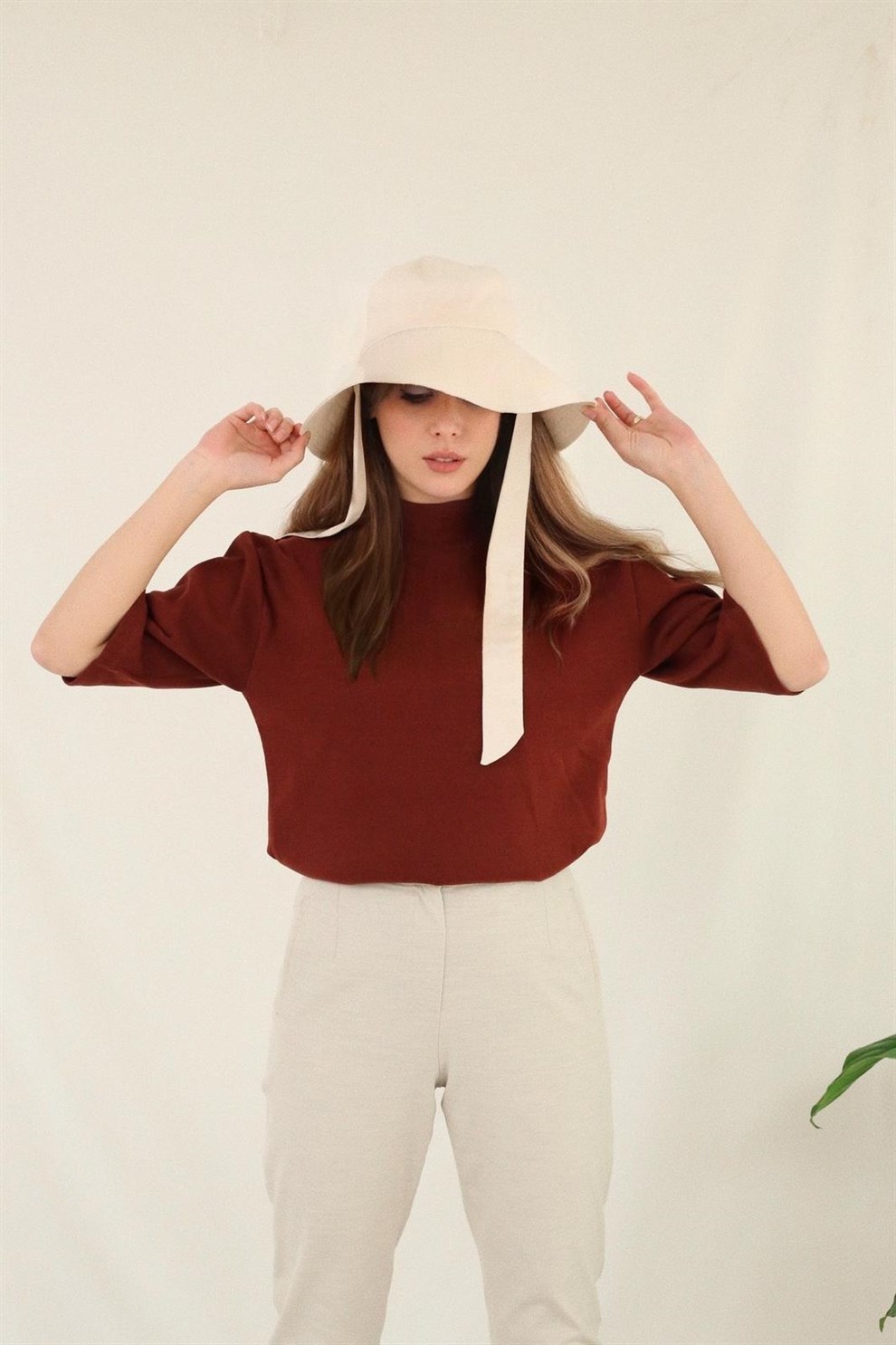 Bordo Kahve Flynn Top
