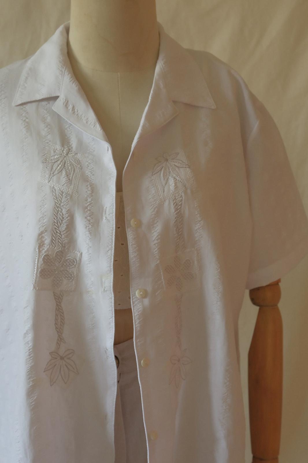 Çiçek İşlemeli Kimono Gömlek